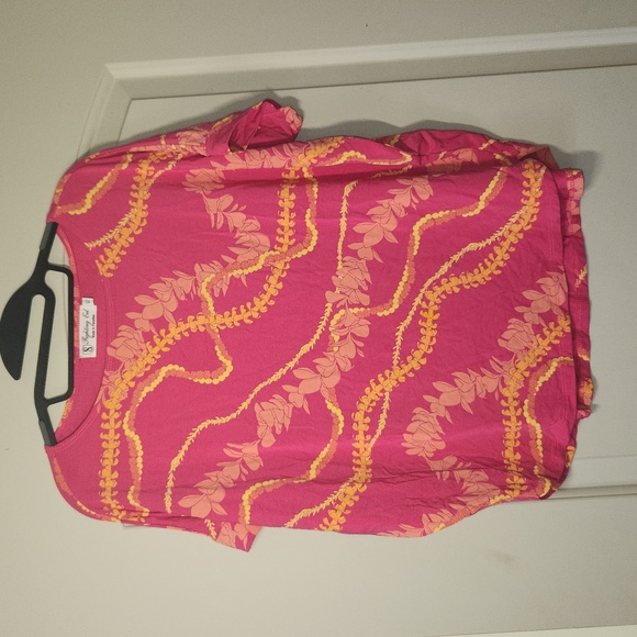 Fighting Eel Pink Flower Lei XS Ava Sky Blouse Top Janine Fuschia Plumeria Leis - Picture 3 of 8